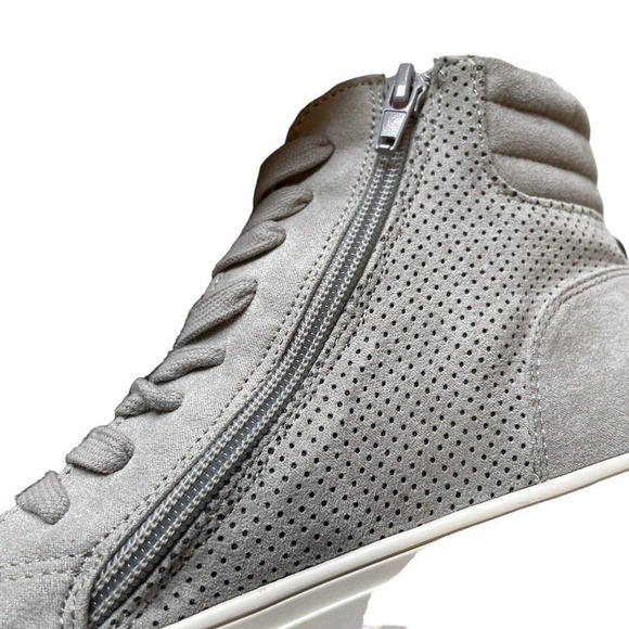 Steve Madden Gray Suede high top lace up side zip womens tennis shoes size 6.5 - Picture 11 of 16